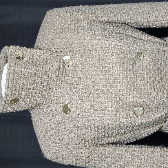 CK wool blend textured belted peacoat - Picture 3 of 9